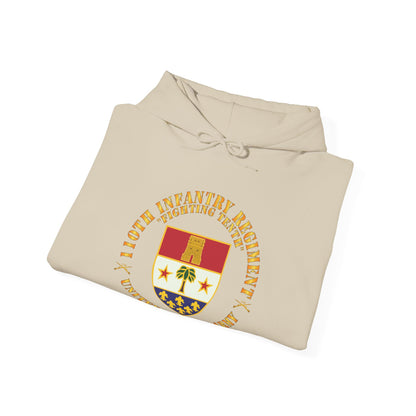 Unisex Heavy Blend™ Hooded Sweatshirt - Army - 110th Infantry Regiment - Fighting Tenth - DUI - w Rgt Sep X 300