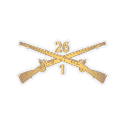 Kiss-Cut Stickers - Army - 1st Bn 26th Infantry Regiment - w Infantry Br wo Txt X 300