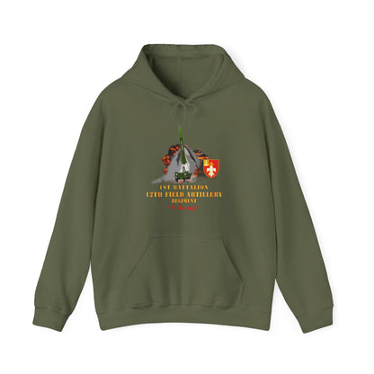 Unisex Heavy Blend™ Hooded Sweatshirt - Army -  1st Bn, 12th FAR, Ft Sill, OK, MGM 52 - Lance  - Short X 300