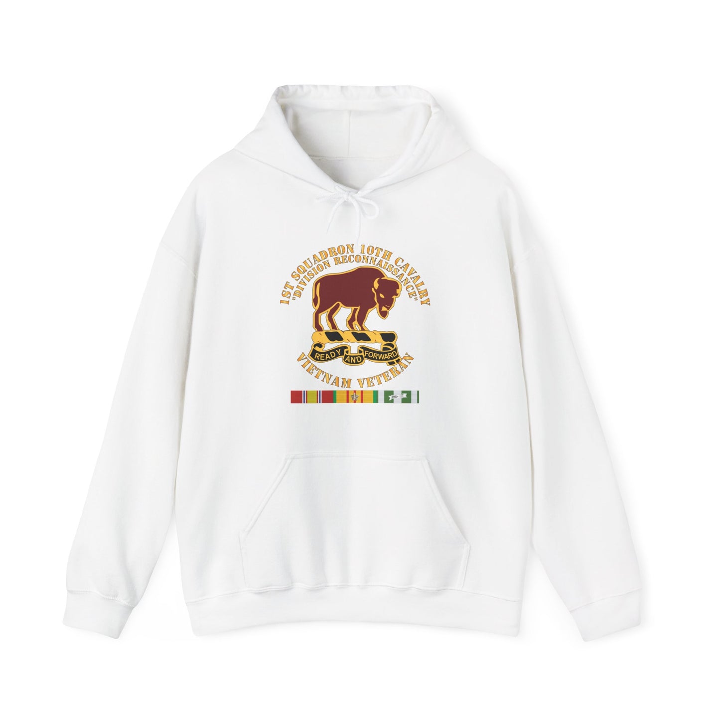 Unisex Heavy Blend™ Hooded Sweatshirt - Army - 1st Squadron, 10th Cavalry w SVC Ribbon X 300