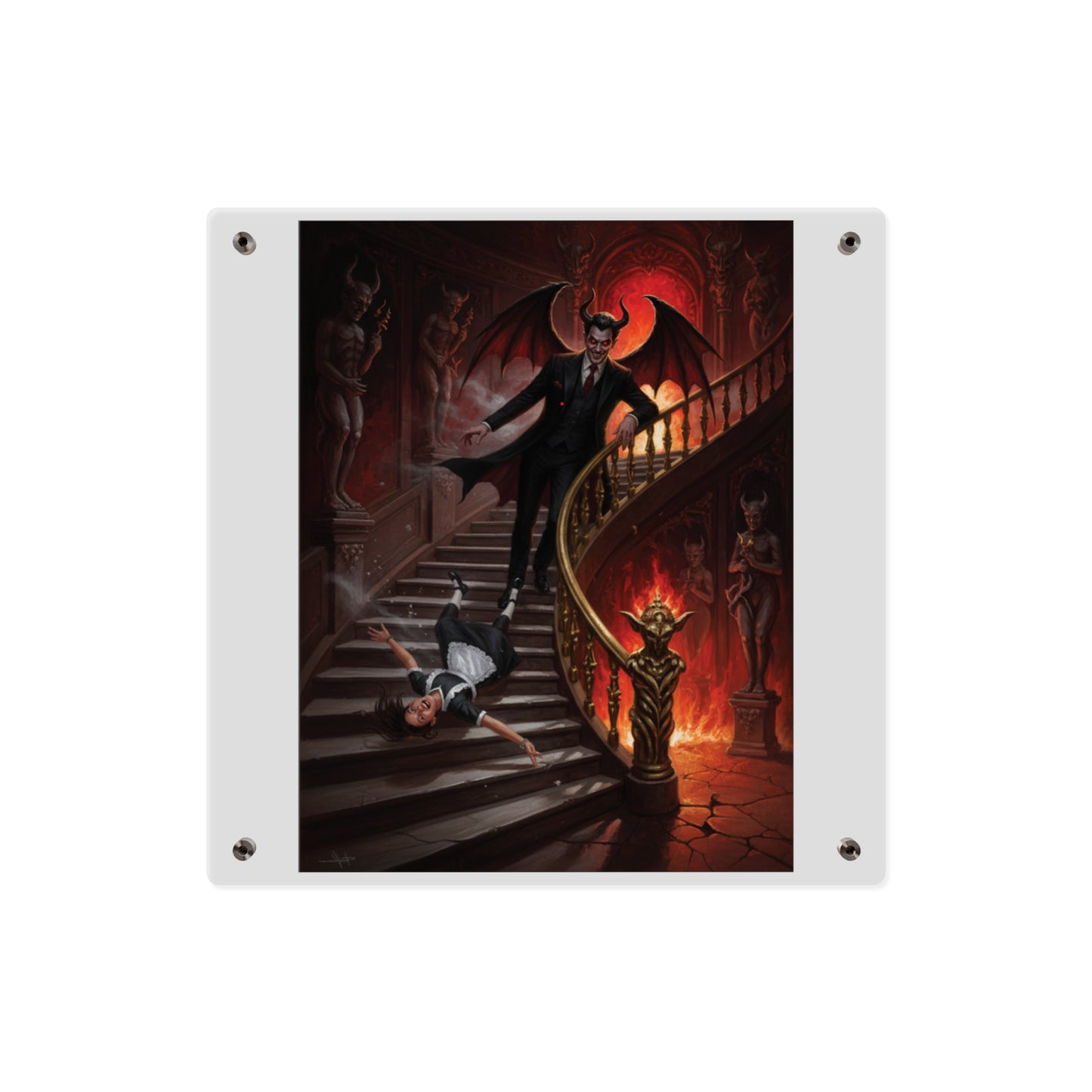 Acrylic Wall Art Panel - devil and maid