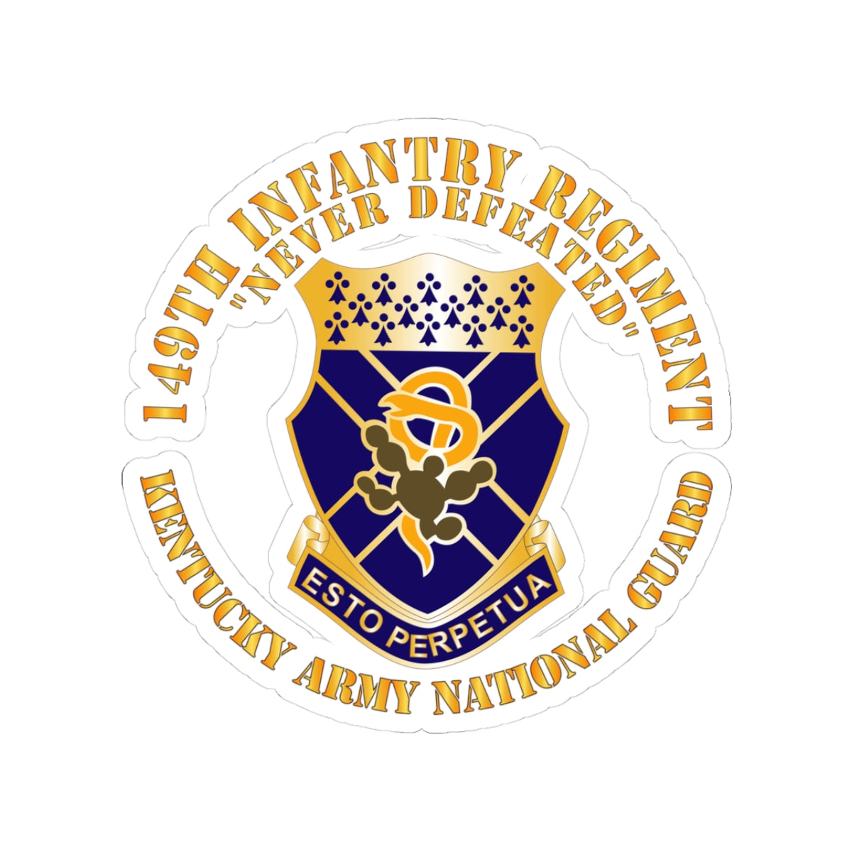 Kiss-Cut Stickers - Army -  149th Infantry Regiment - KYARNG - COA X 300