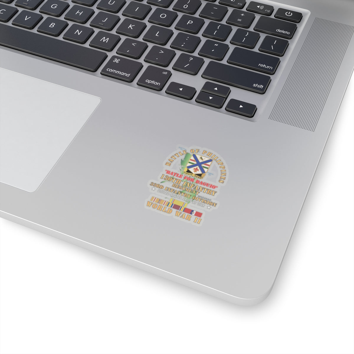 Kiss-Cut Stickers - Army - Battle for Philippines - 130th Infantry Regiment - 33rd Infantry Division w PAC - PHIL SVC
