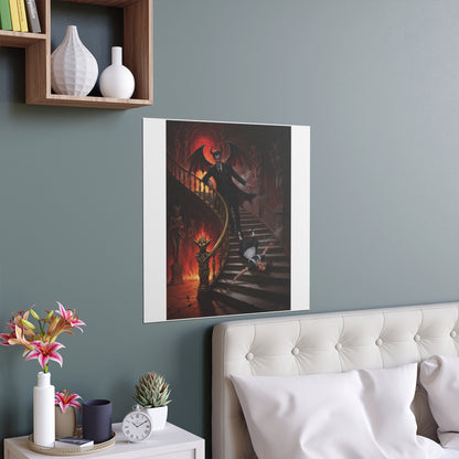 Indoor and Outdoor Silk Posters - devil and maid