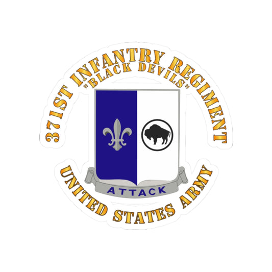 Kiss-Cut Stickers - Army - 371st Infantry Regiment - DUI (V0) - Black Devils