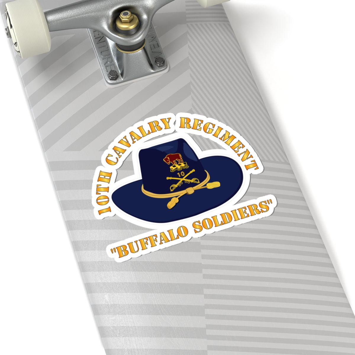 Kiss-Cut Stickers - Army - 10th Cavalry Regiment w Cav Hat - Buffalo Soldiers