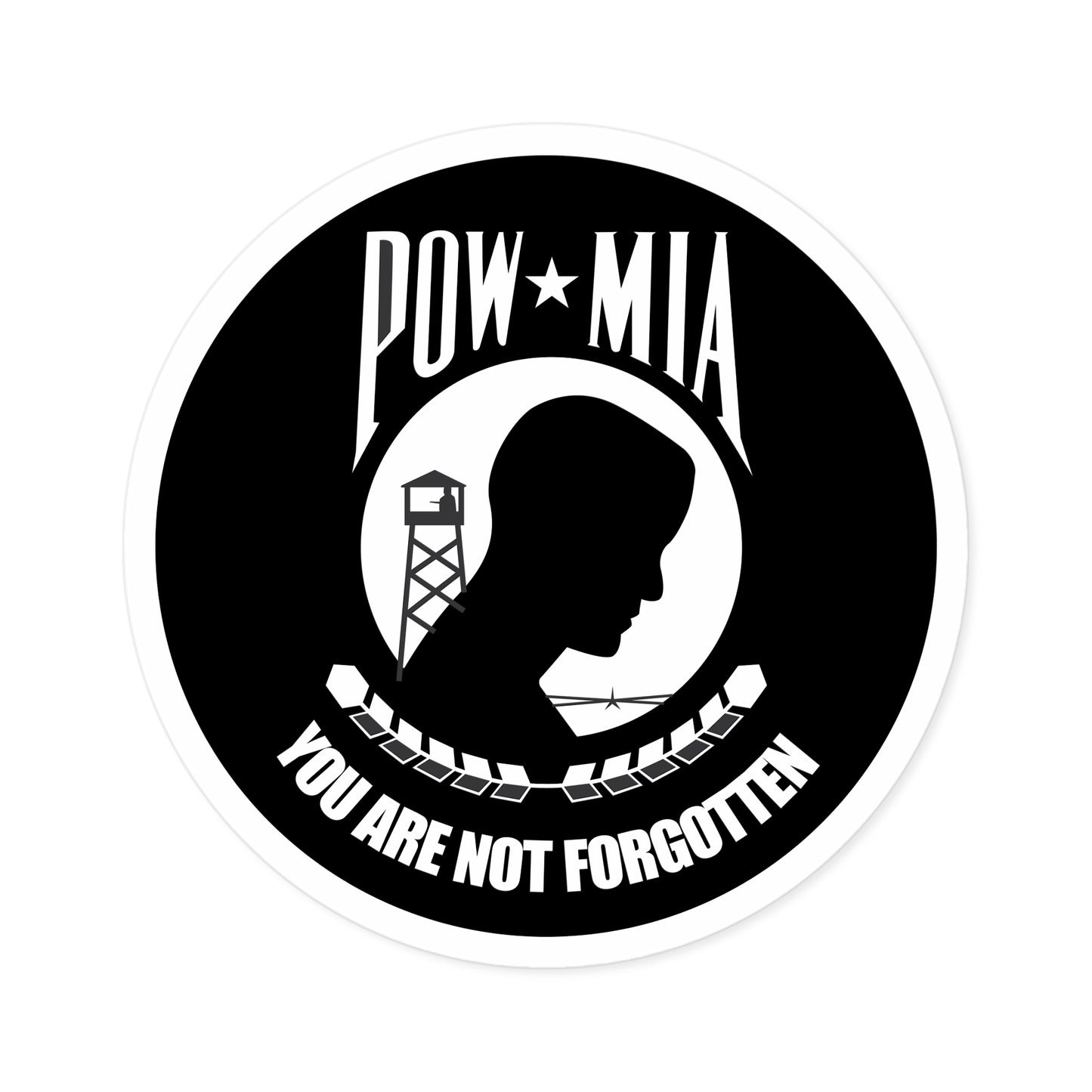 Round Stickers, Indoor\Outdoor POW/MIA Stickers - You Are Not Forgotten!