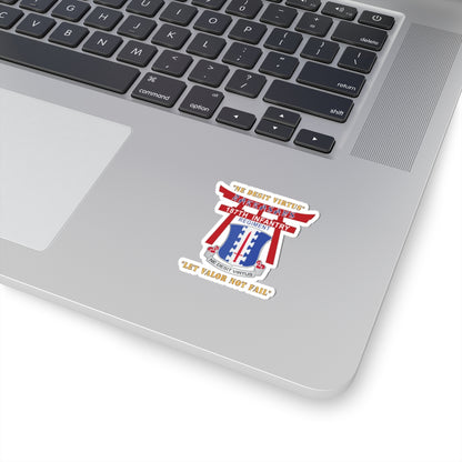 Kiss-Cut Stickers - Army - 187th Infantry Regiment - Torii, Rakkasans, Let Valor Not Fail, English, Latin