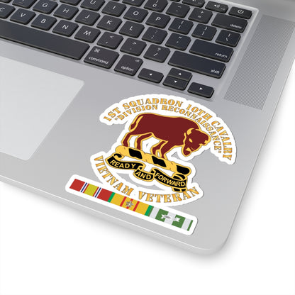 Kiss-Cut Stickers - Army - 1st Squadron, 10th Cavalry w SVC Ribbon X 300