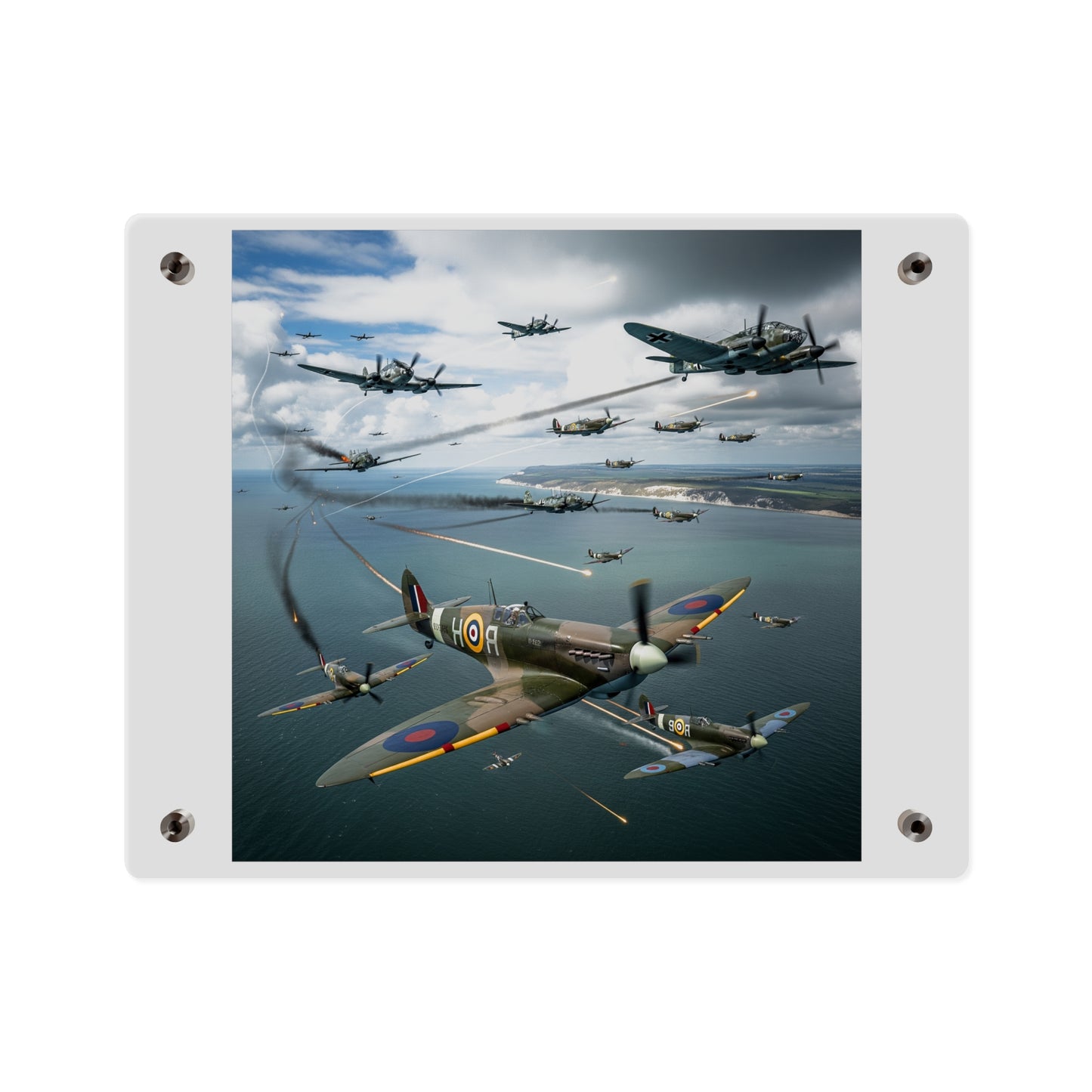Acrylic Wall Art Panel - British and German aircraft during the Battle of Britain