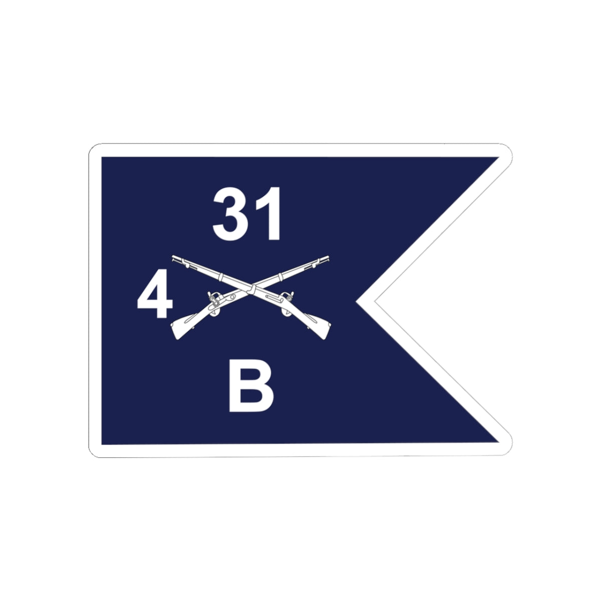 Kiss-Cut Stickers - Army - Bravo Company, 4th Battalion, 31st Infantry Regiment - Guidon X 300
