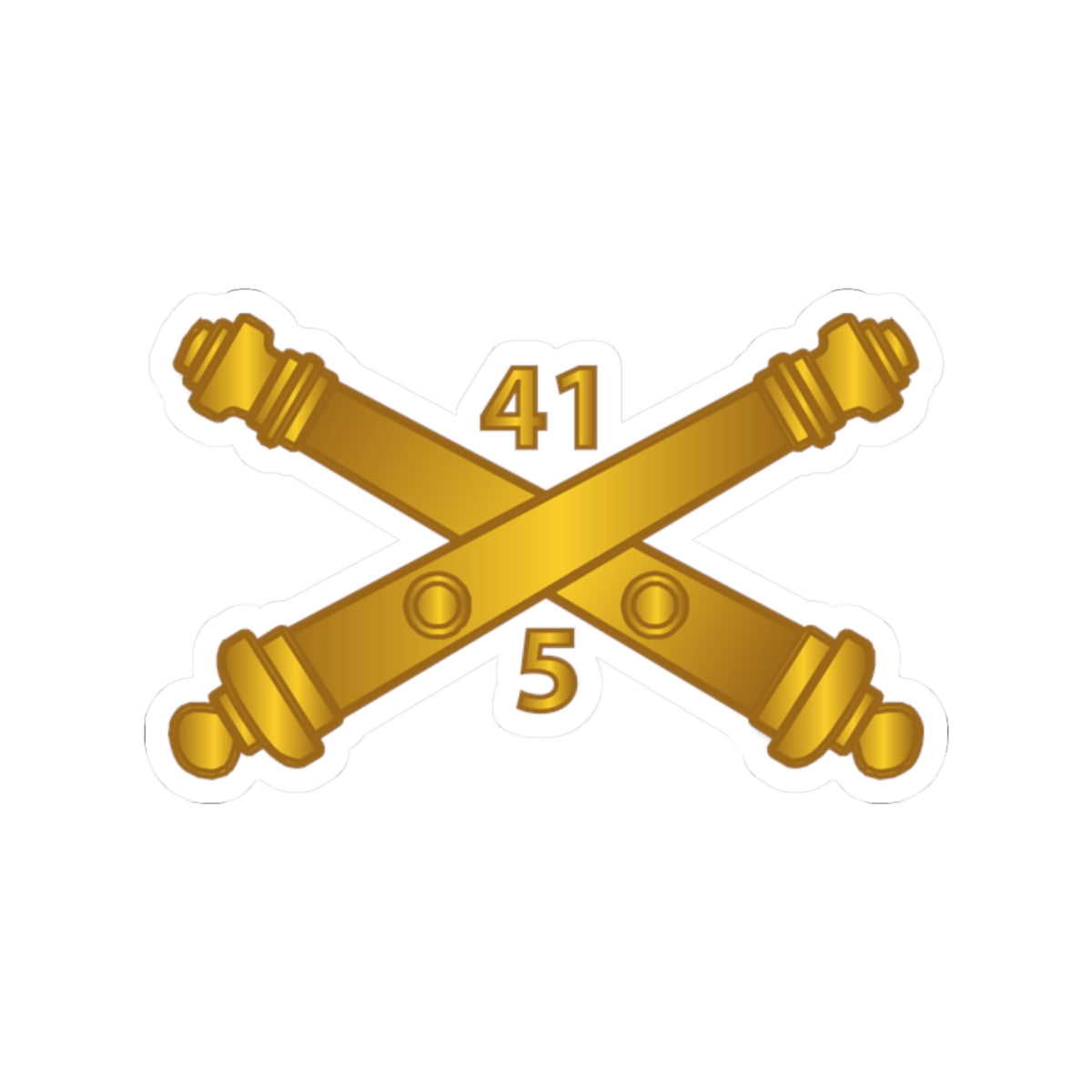 Kiss-Cut Stickers - Army - 5th Bn 41st Artillery  w Branch X 300