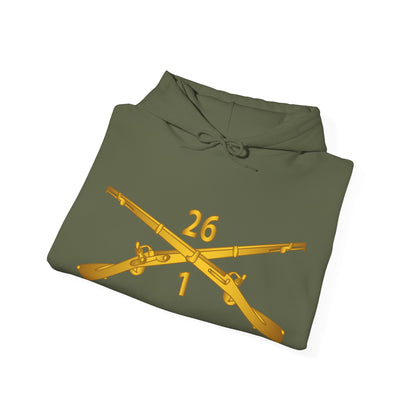Unisex Heavy Blend™ Hooded Sweatshirt - Army - 1st Bn 26th Infantry Regiment - w Infantry Br wo Txt X 300