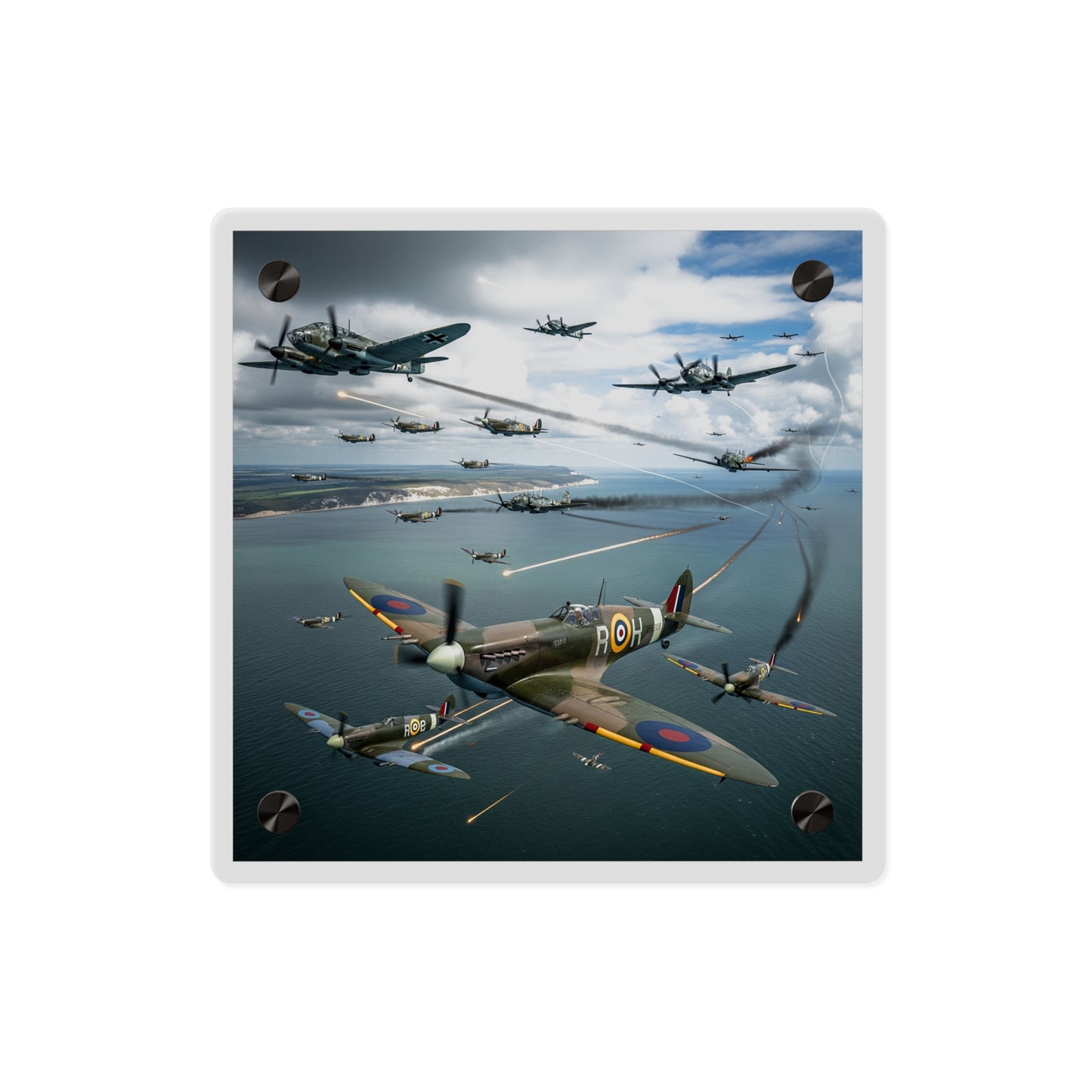 Acrylic Wall Art Panel - British and German aircraft during the Battle of Britain