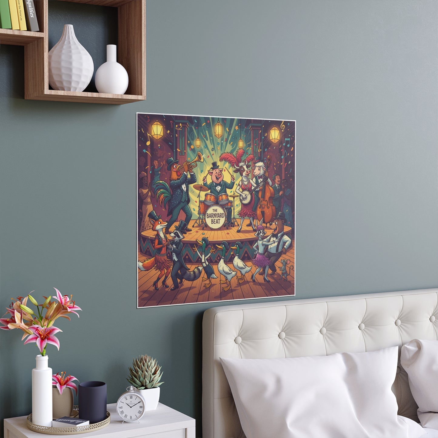 Indoor and Outdoor Silk Posters - Farm Band Dance