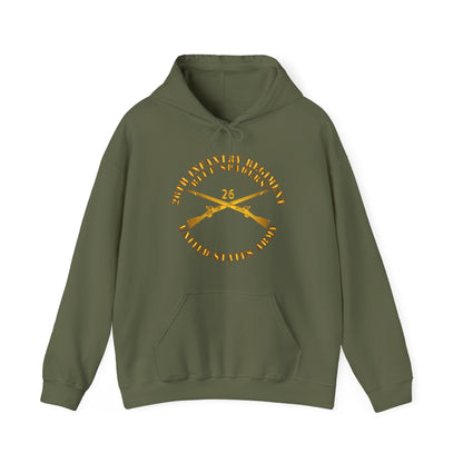 Unisex Heavy Blend™ Hooded Sweatshirt - Army - 26th Infantry Regiment - Blue Spaders w Infantry Br X 300