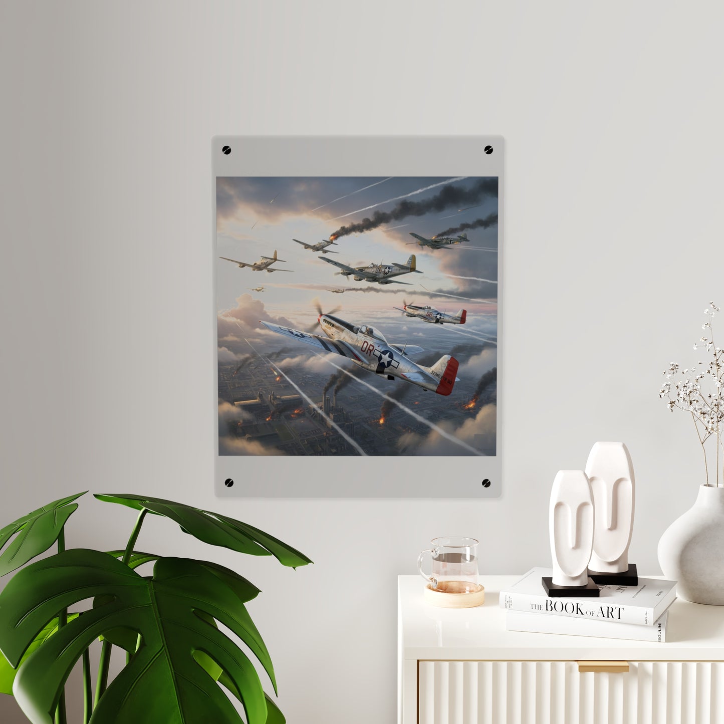 Acrylic Wall Art Panel - Red Tails in Action