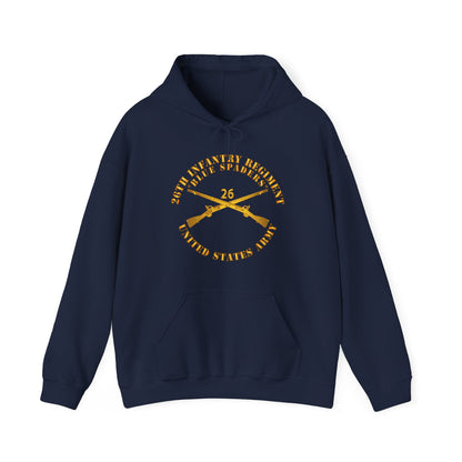 Unisex Heavy Blend™ Hooded Sweatshirt - Army - 26th Infantry Regiment - Blue Spaders w Infantry Br X 300