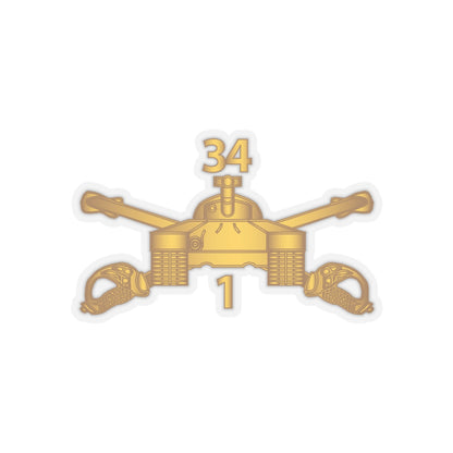 Kiss-Cut Stickers - Army - 1st Bn 34th Armor - Armor Branch wo Txt