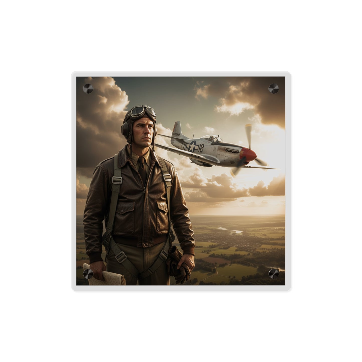 Acrylic Wall Art Panel - Army Air Corps Pilot