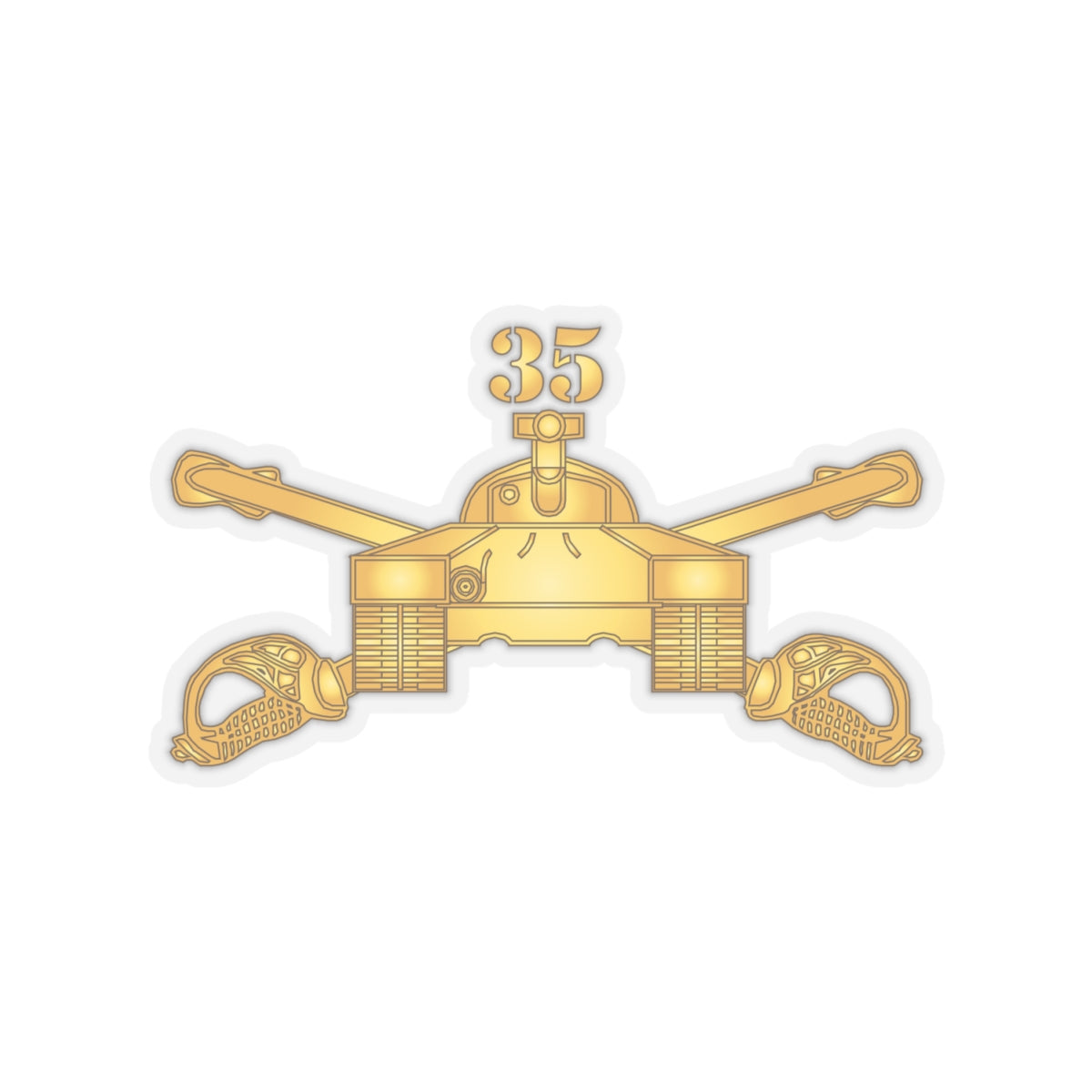 Kiss-Cut Stickers - Army -  35th Armor - Armor Branch wo Txt X 300
