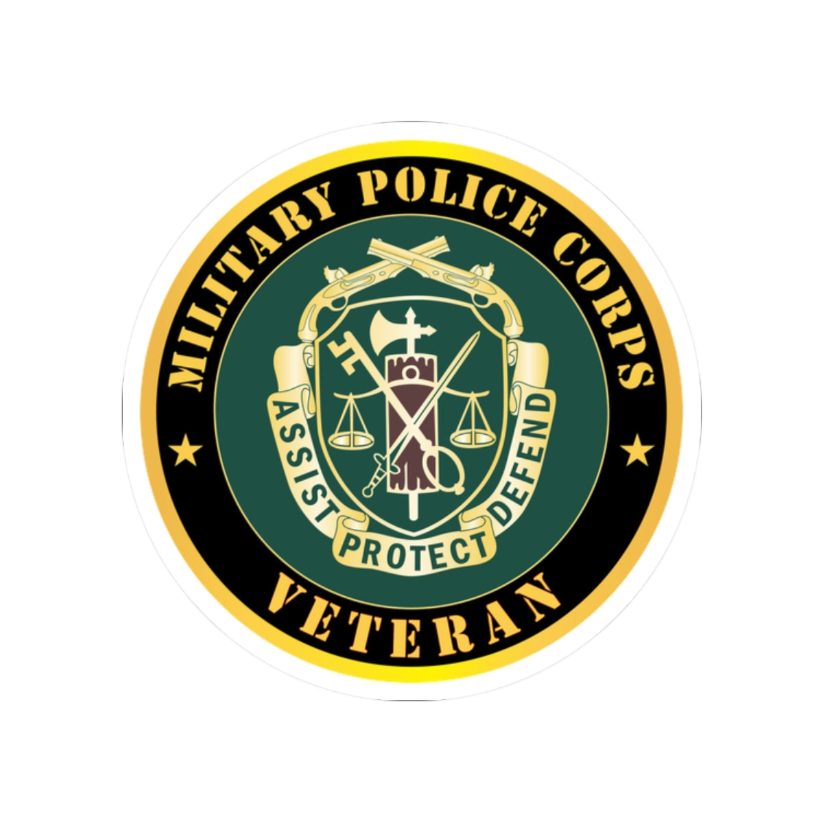 Kiss-Cut Stickers - Army - Military Police Corps Regimental Crest - Veteran