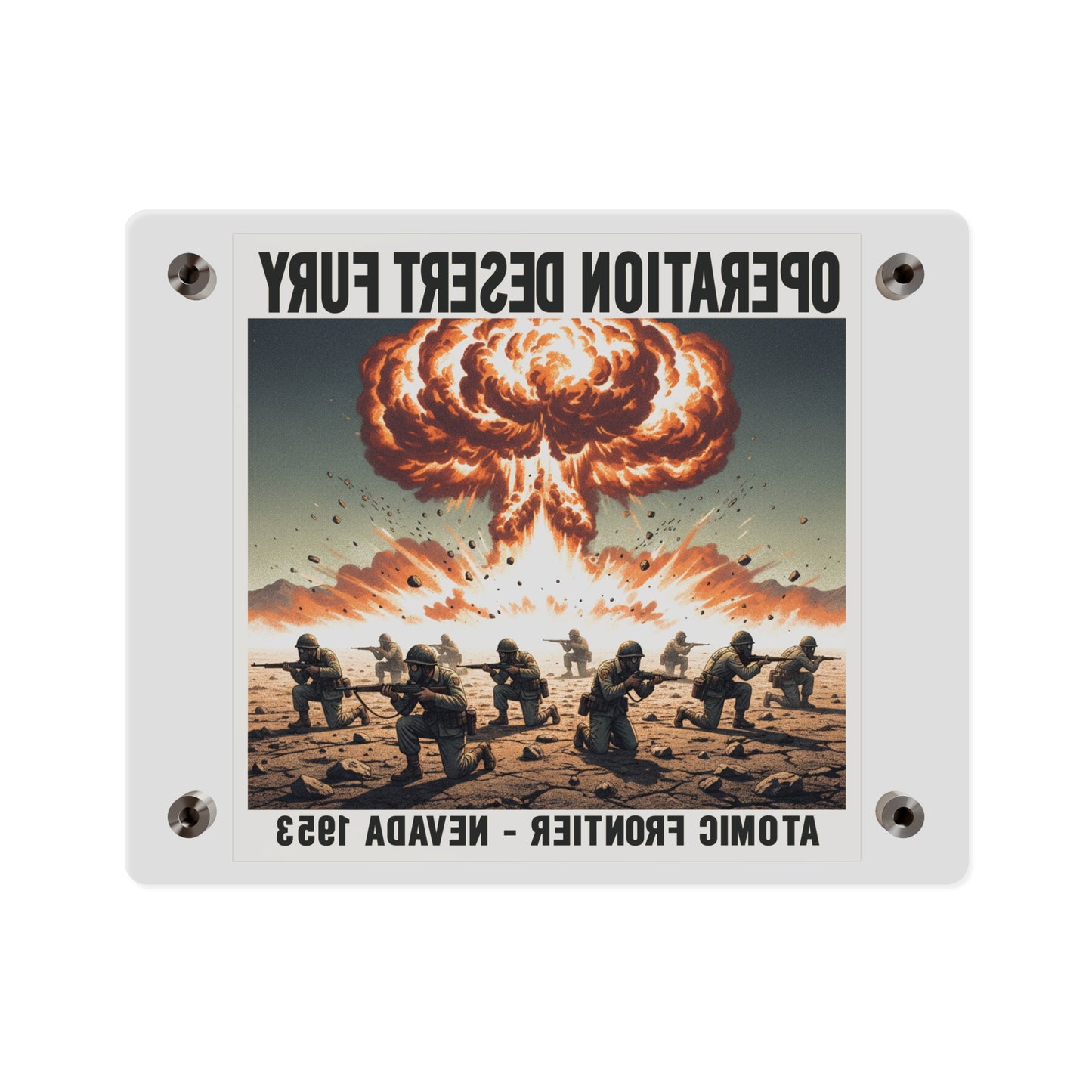 Acrylic Wall Art Panel - Atomic Testing in Nevada Desert Operation Fury
