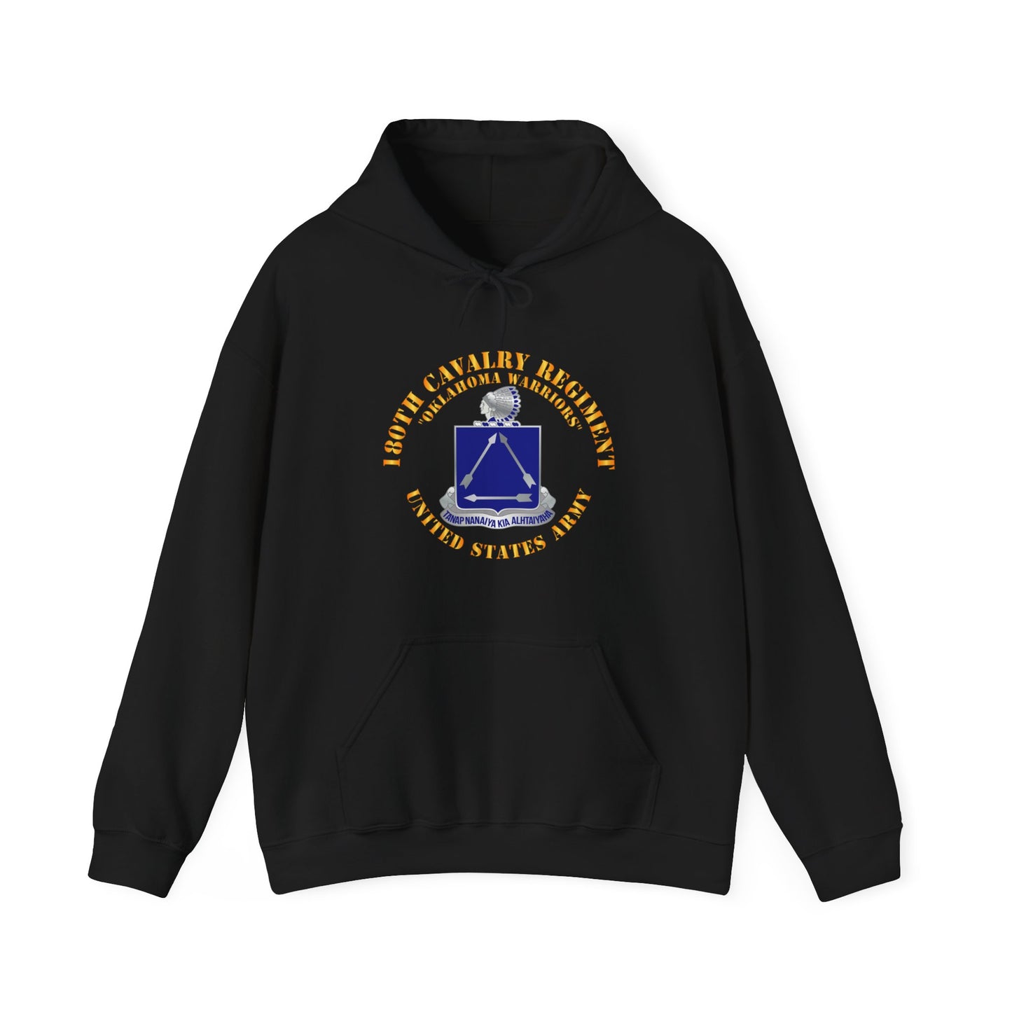 Unisex Heavy Blend™ Hooded Sweatshirt - Army - 180th Cavalry Regiment - Oklahoma Warriors - US Army X 300