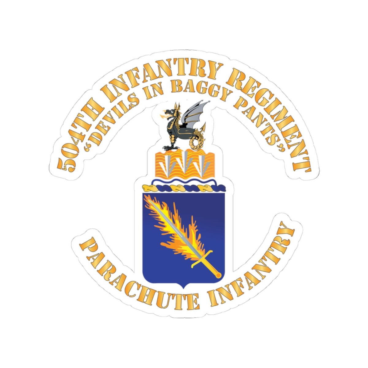 Kiss-Cut Stickers - Army - COA - 504th Infantry Regiment