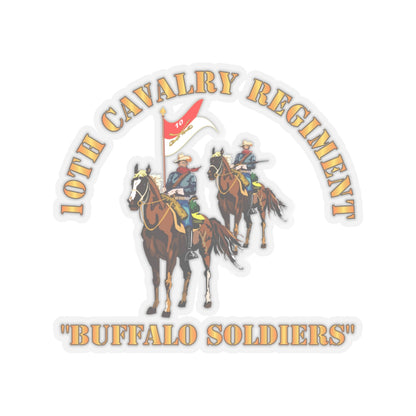 Kiss-Cut Stickers - Army - 10th Cavalry Regiment w Cavalrymen - Buffalo Soldiers