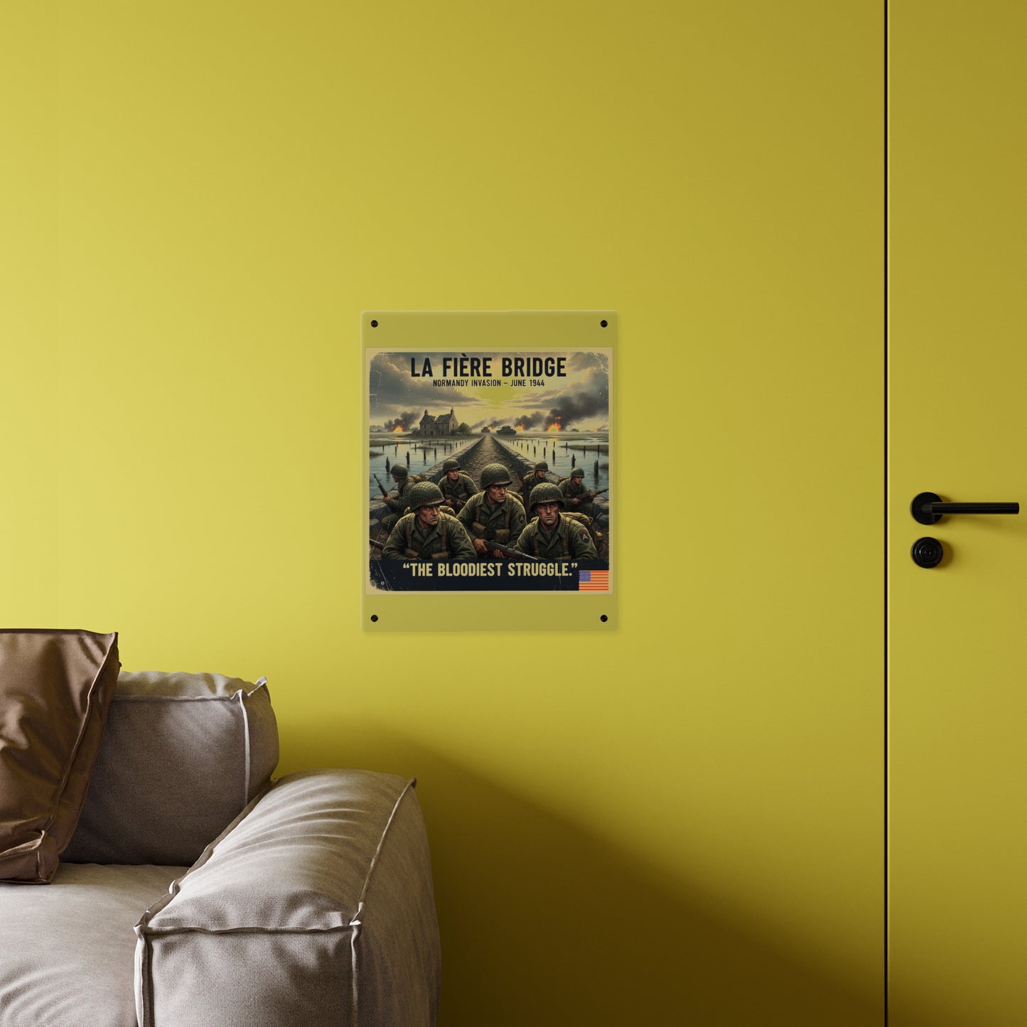 Acrylic Wall Art Panel - 82nd Airborne at the La Fière Bridge