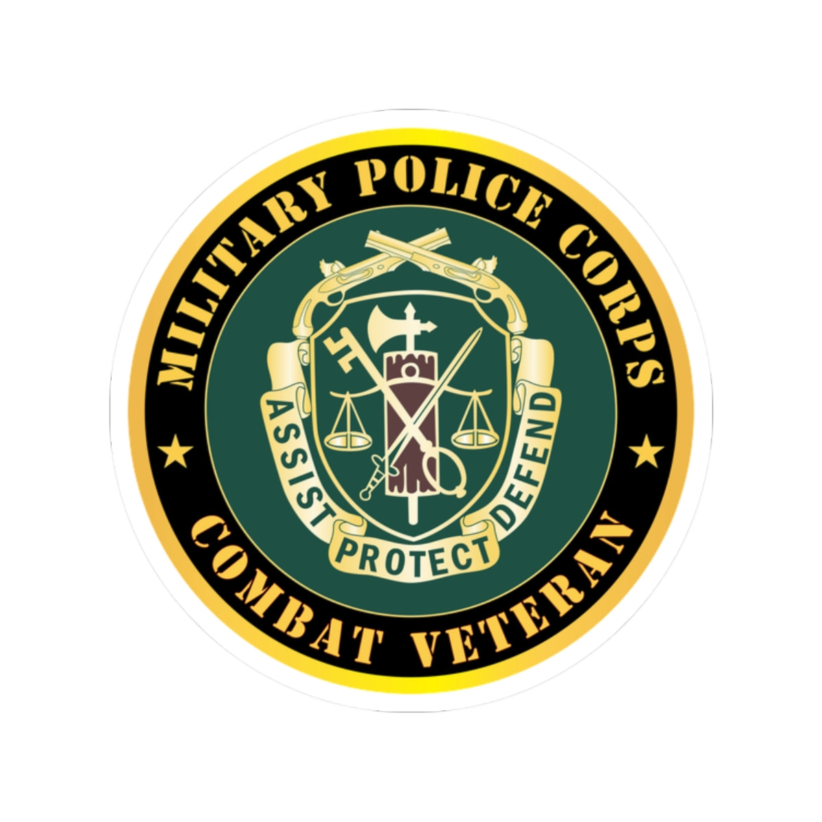 Kiss-Cut Stickers - Army - Military Police Corps Regimental Crest - Combat Veteran