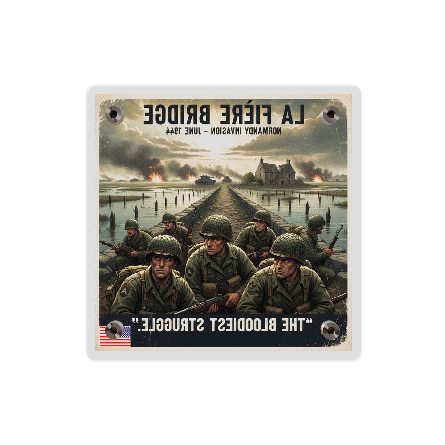 Acrylic Wall Art Panel - 82nd Airborne at the La Fière Bridge