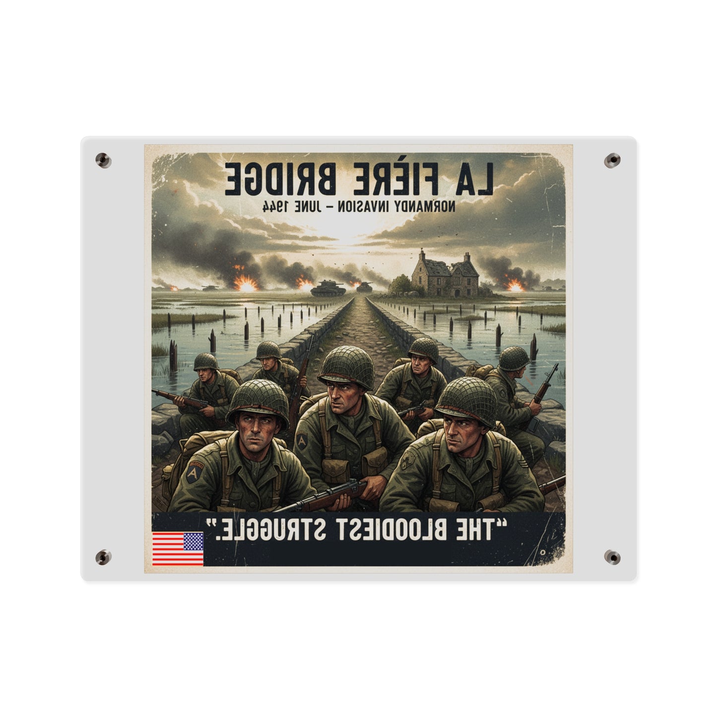 Acrylic Wall Art Panel - 82nd Airborne at the La Fière Bridge