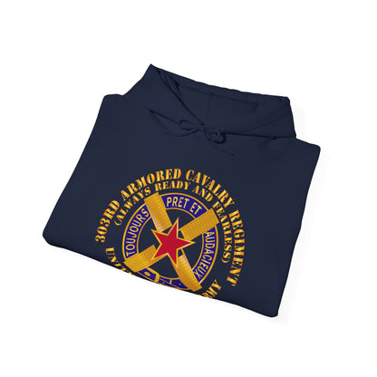 Unisex Heavy Blend™ Hooded Sweatshirt - Army - 1st Squadron, 303rd Armored Cavalry Regiment - DUI - Always Ready and Fearless - US Army X 300