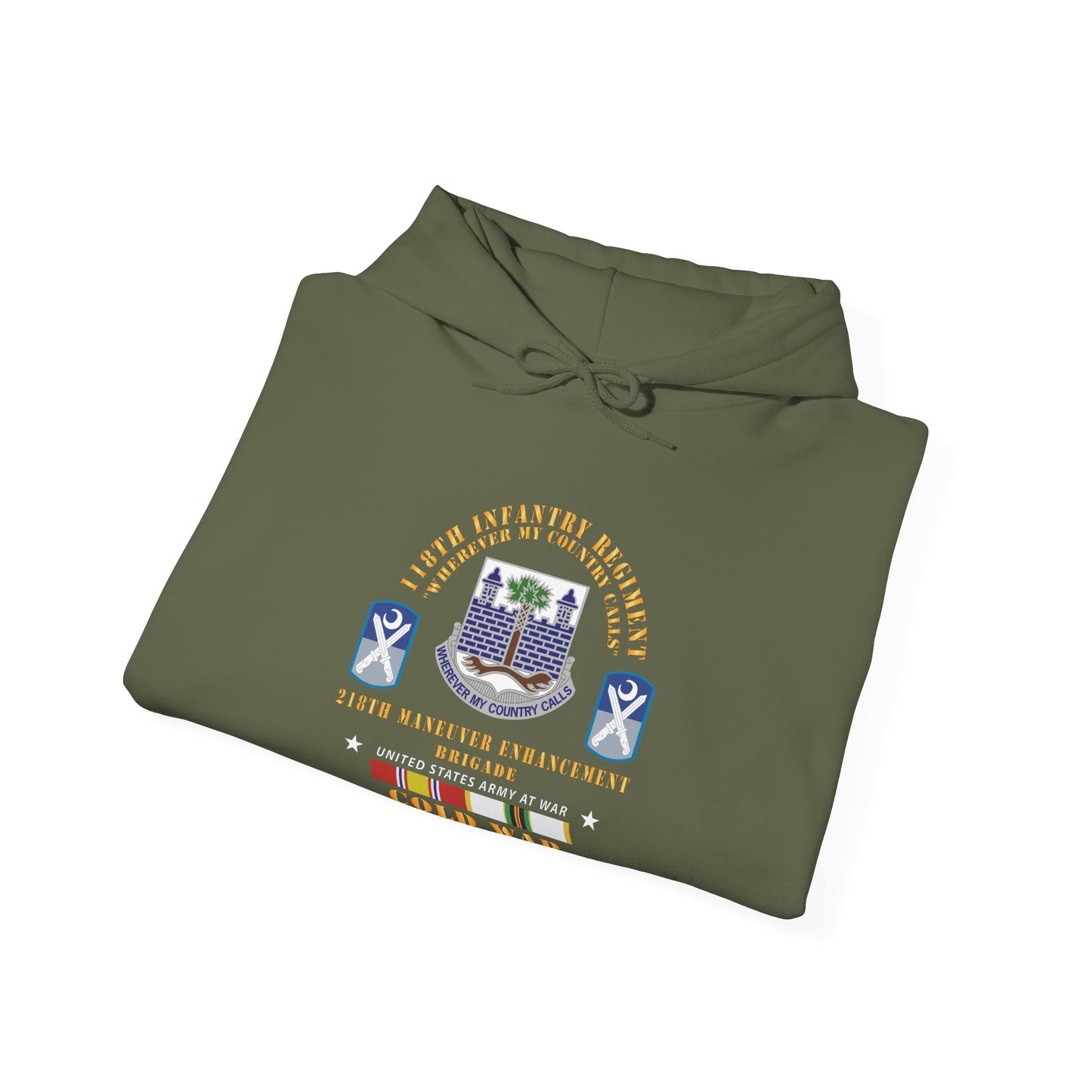 Unisex Heavy Blend™ Hooded Sweatshirt - Army -  118th Infantry Regiment - 218th Manuver Enhancment Bde (MEB) w COLD SVC