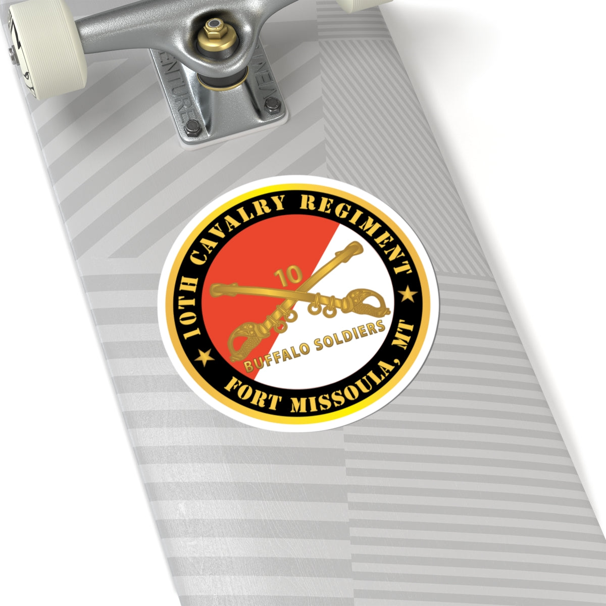 Kiss-Cut Stickers - Army - 10th Cavalry Regiment - Fort Missoula,  MT - Buffalo Soldiers w Cav Branch