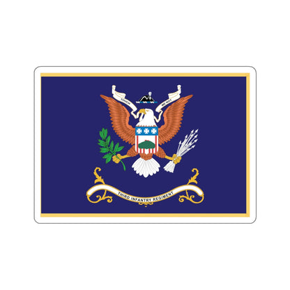 Kiss-Cut Stickers - Army - Regimental Colors - 3rd Infantry Regiment  - TOUCH ME NOT - Flag w Fringe X 300