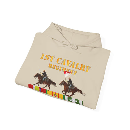 Unisex Heavy Blend™ Hooded Sweatshirt - Army - 1st Cavalry Regiment - Vietnam War wt 2 Cav Riders and VN SVC X300