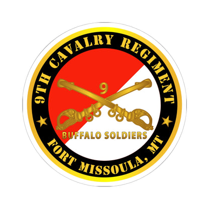 Kiss-Cut Stickers - Army - 9th Cavalry Regiment - Fort Missoula,  MT - Buffalo Soldiers w Cav Branch