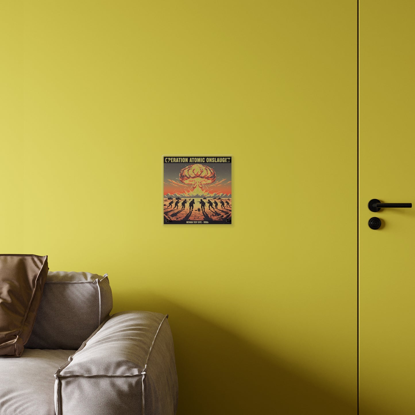 Acrylic Wall Art Panel - Atomic Testing in Nevada Desert Operation Fury - Toward the attack