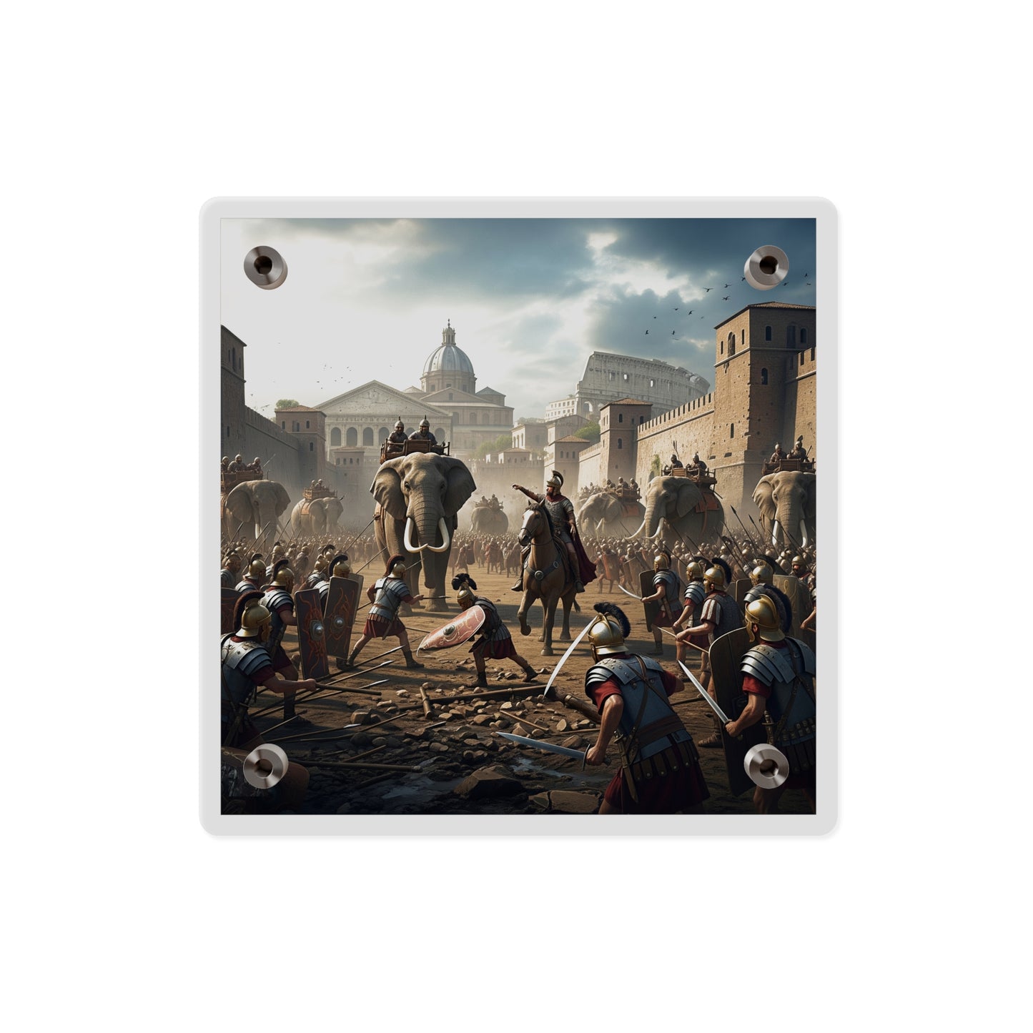 Acrylic Wall Art Panel - Hannibal Battling the Roman Legions as he Enters Rome