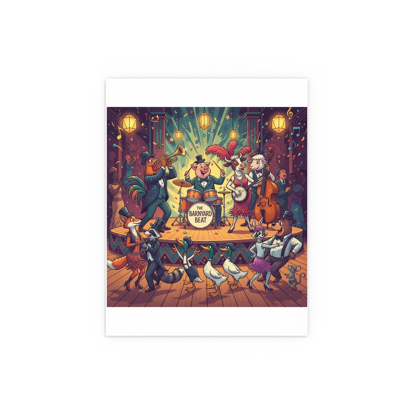 Indoor and Outdoor Silk Posters - Farm Band Dance