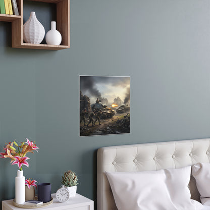 Indoor and Outdoor Silk Posters - Tank Destroyer - M10 Wolverine vs German Panzer Tank