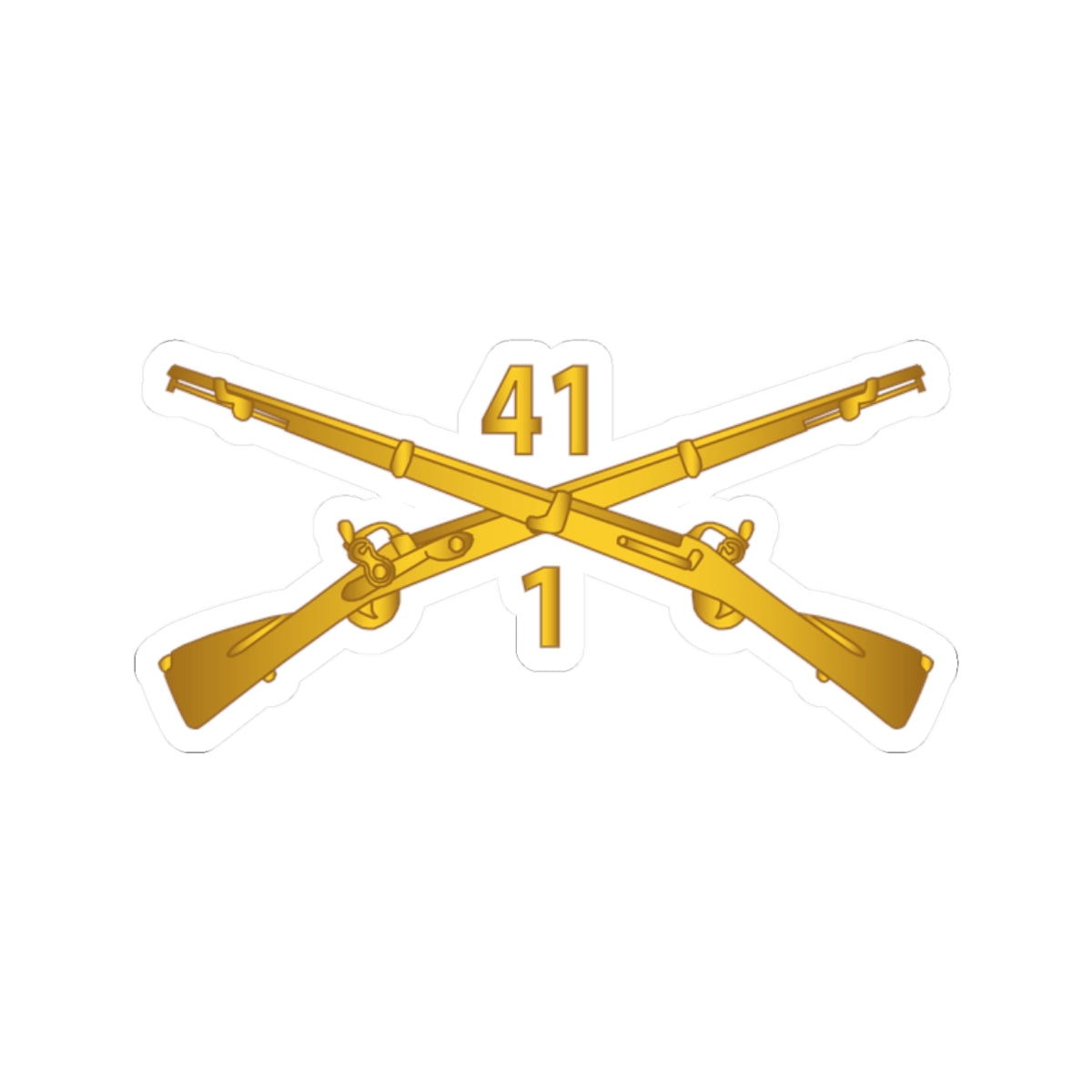 Kiss-Cut Stickers - Army - 1st Bn 41st  Infantry wo Txt X 300 - Hat