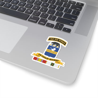 Kiss-Cut Stickers - Army - 8th Cavalry Regiment w Br - Ribbon COLD WAR Vet Tab X 300