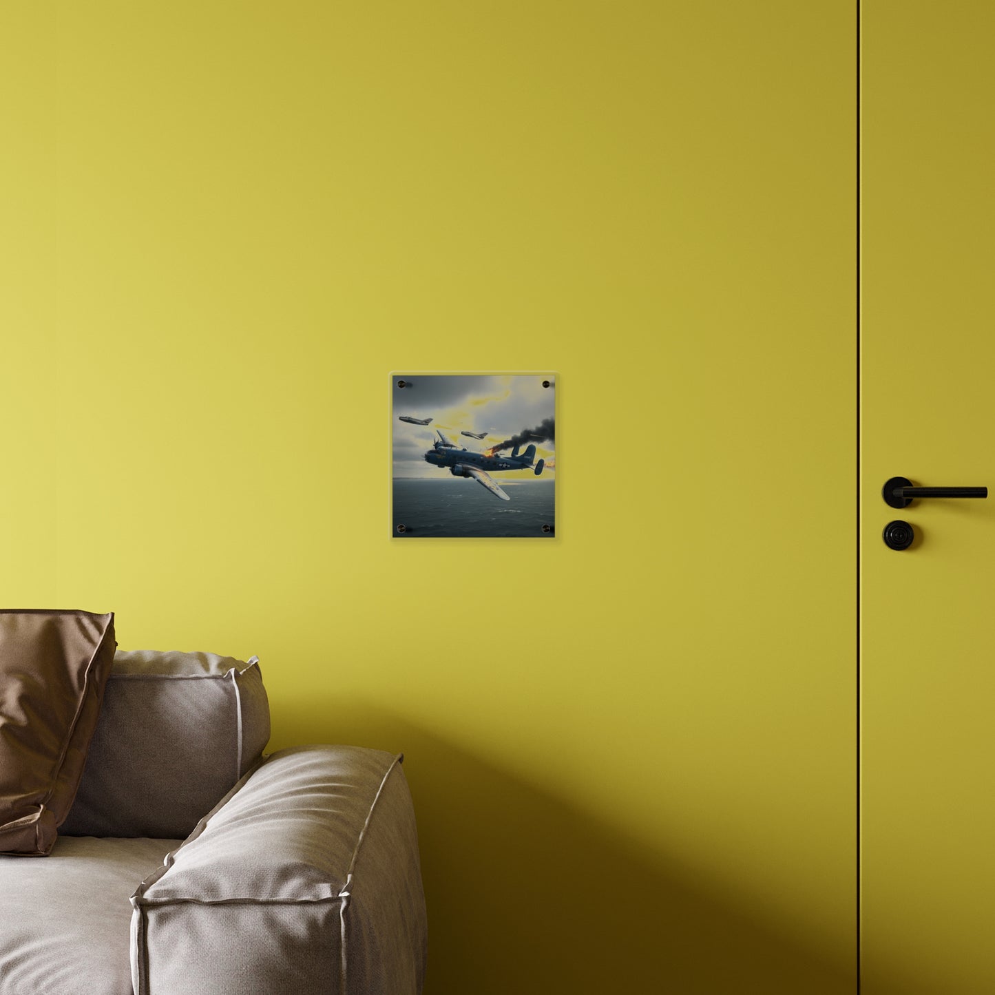 Acrylic Wall Art Panel - April 8, 1950, Baltic Sea - Latvia Soviet fighters shot down a U.S. Navy PB4Y-2 - Liberator - Cold War