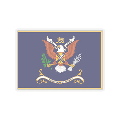 Kiss-Cut Stickers - Army - Regimental Colors - 2nd Infantry Regiment  - DO NOT TOUCH ME-1 - Flag w Fringe X 300