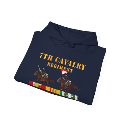 Unisex Heavy Blend™ Hooded Sweatshirt - Army - 7th Cavalry Regiment - Vietnam War wt 2 Cav Riders and VN SVC X300