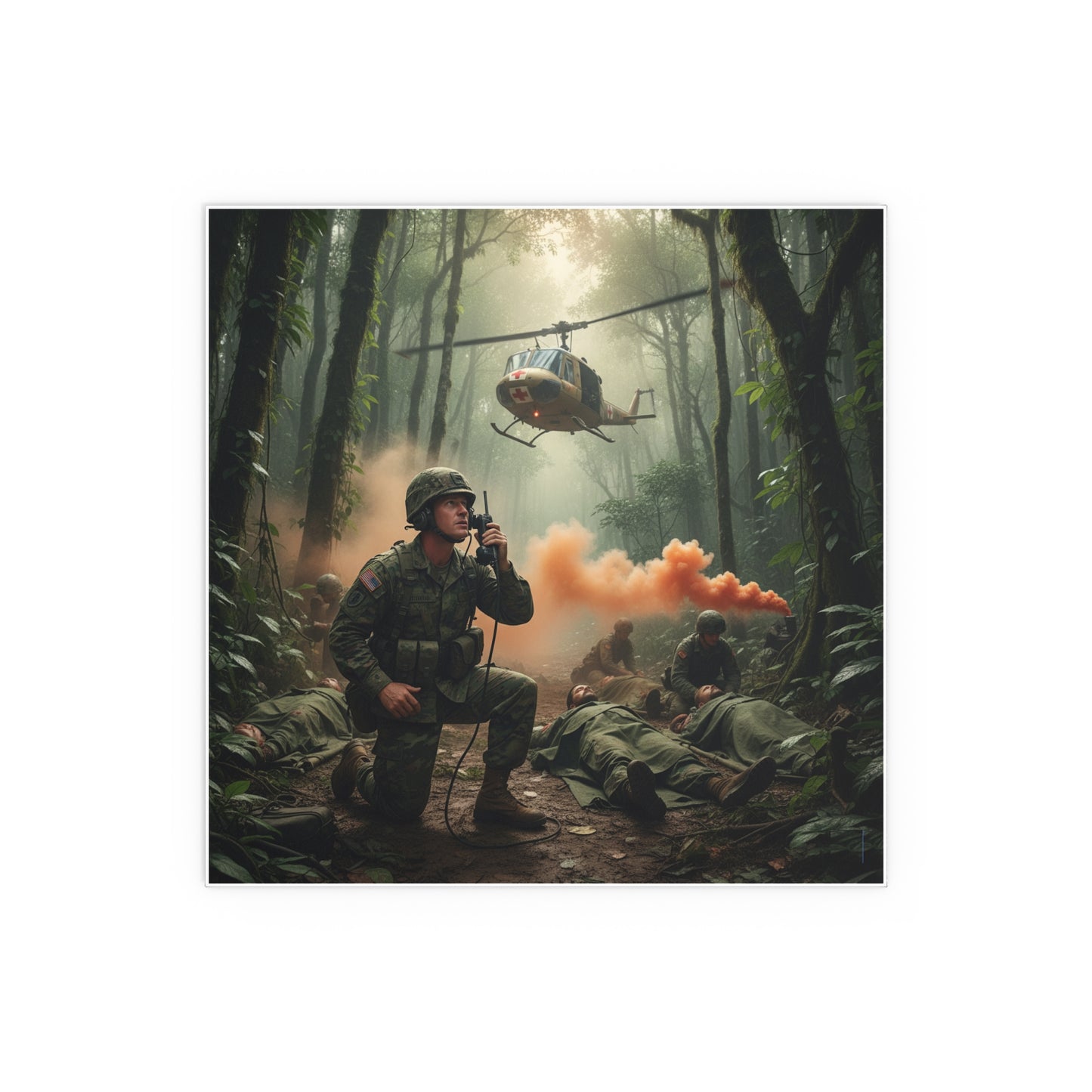 Indoor and Outdoor Silk Posters - Medevac Request - Vietnam